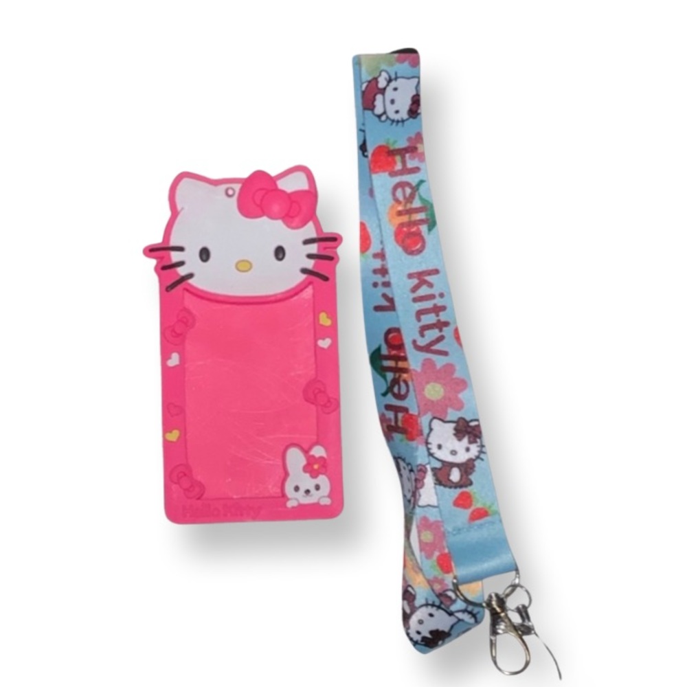 Hello Kitty silicon ID holder with lanyard.